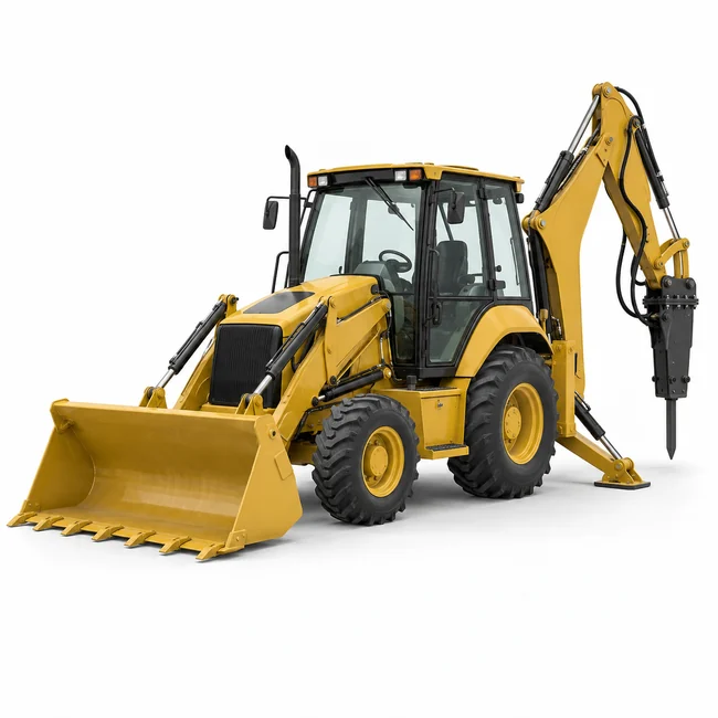 Retroexcavadora CAT 416D con martillo
